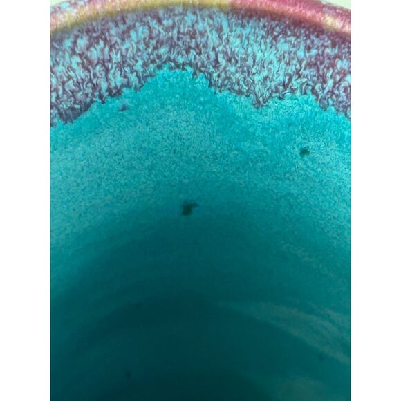 Art Pottery Mug Planter Vase Always Azul Villa Grove Purple Teal Tankard 6.5" - Picture 10 of 16